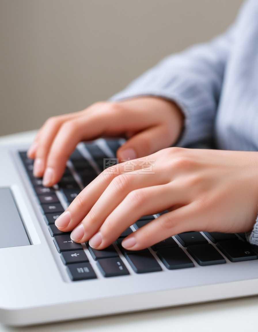 女孩的指尖与字母的旋律