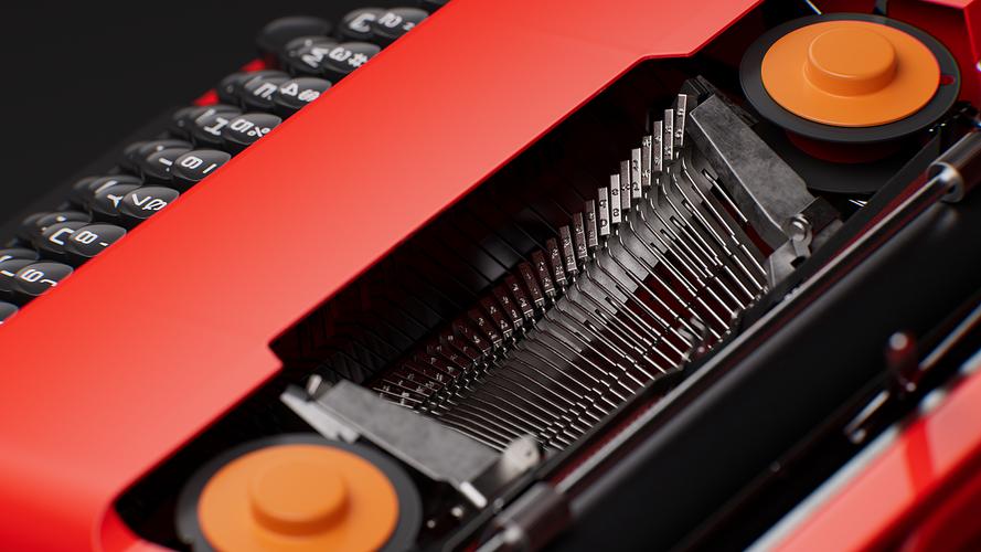 红色设计的叛逆 便携机械打字机Olivetti Valentine